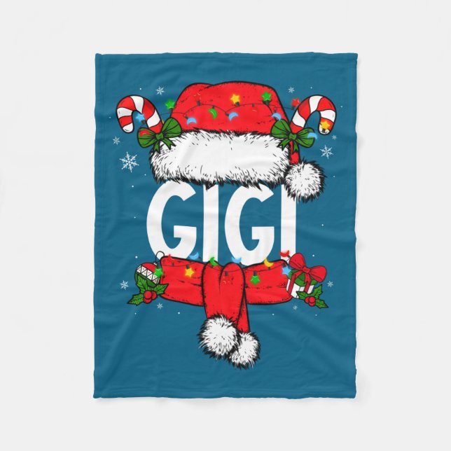 Gigi Christmas Pajama Santa Claus Family Matching  Fleece Blanket (Front)