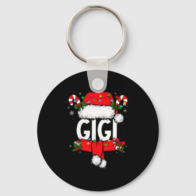 Gigi Christmas Pajama Santa Claus Family Matching  Key Ring (Front)