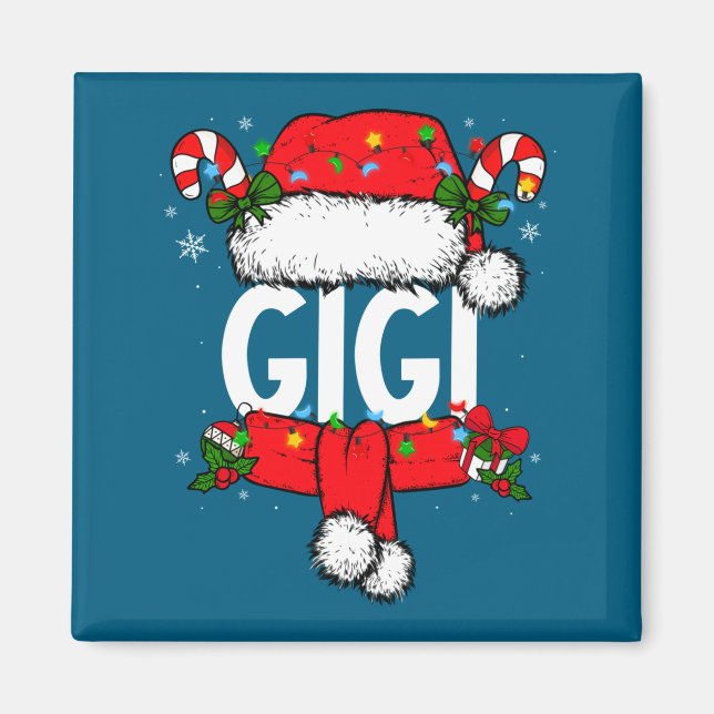 Gigi Christmas Pajama Santa Claus Family Matching  Magnet (Front)