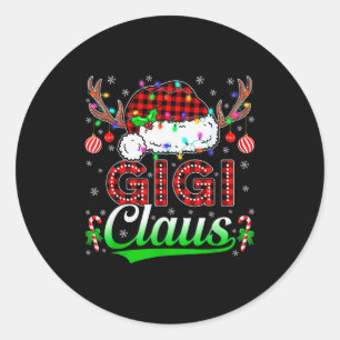 Gigi Claus Christmas Lights Matching Family Xmas P Classic Round Sticker