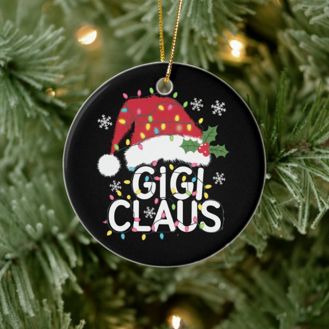 Gigi Claus Christmas Lights Pajama Family Matching Ceramic Tree Decoration (Tree)