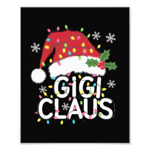 Gigi Claus Christmas Lights Pajama Family Matching Photo Print