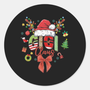 Gigi Claus Coquette Christmas Matching Family Xmas Classic Round Sticker