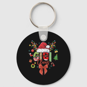 Gigi Claus Coquette Christmas Matching Family Xmas Key Ring