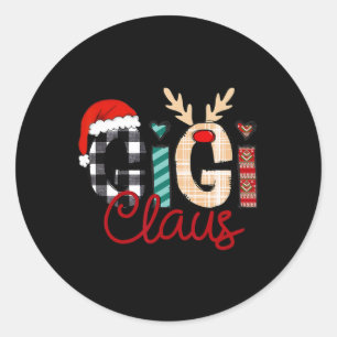 Gigi Claus Reindeer Christmas Classic Round Sticker