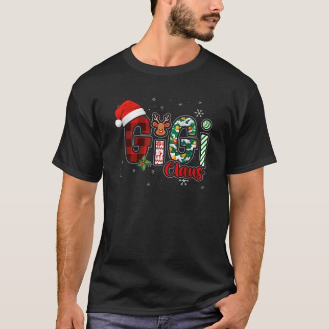 Gigi Claus Reindeer Christmas Idea for Grandma Nan T-Shirt (Front)