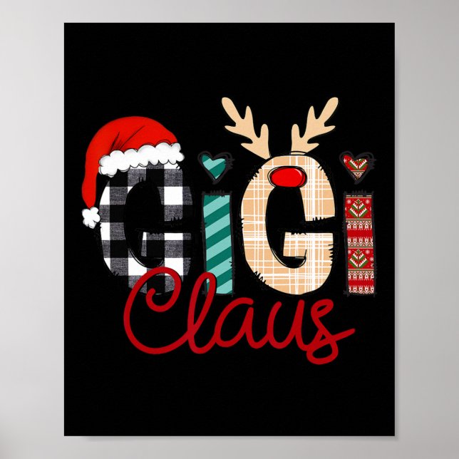 Gigi Claus Reindeer Christmas  Poster (Front)