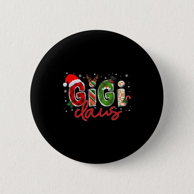 Gigi Claus Santa Claus Family Matching Christmas P 6 Cm Round Badge (Front)