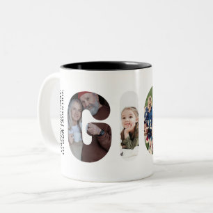 Gigi Custom Photo Collage Personalised Grandma Two-Tone Coffee Mug