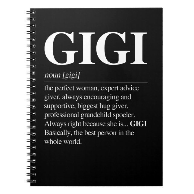 Gigi Definition Grandma Mother Day Gifts Women Notebook (Front)