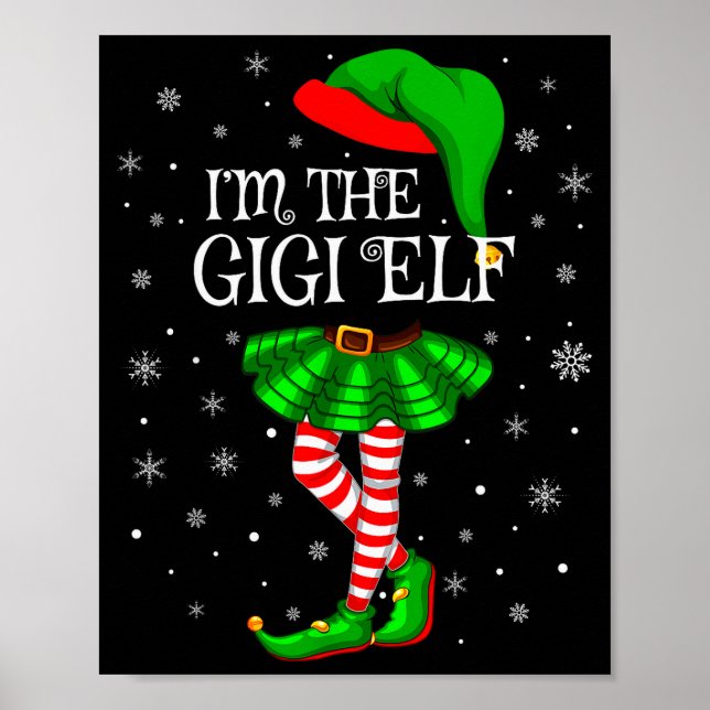Gigi Elf Christmas Matching Family Women Girls Elf Poster (Front)