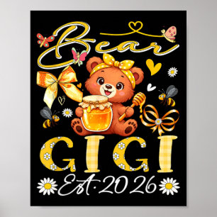 Gigi Est 2026 Floral Bow Tie Mothers Day Bear Poster
