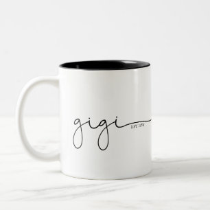 Gigi Established   Grandma Gift Two-Tone Coffee Mug