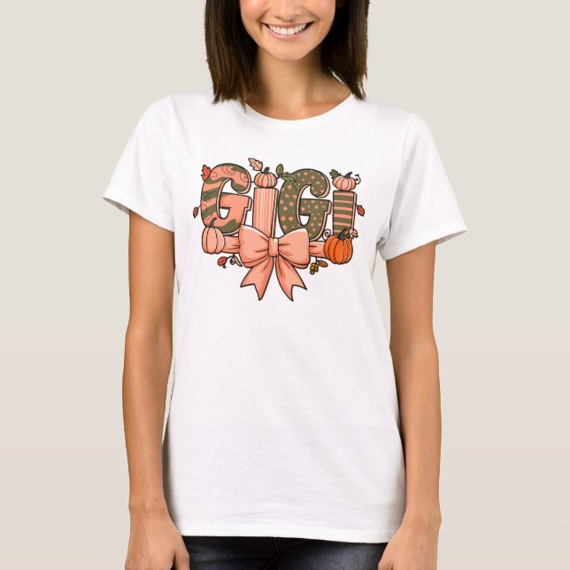 GiGi Fall T-shirt Cute Pumpkin Gift For Grandma (Front)