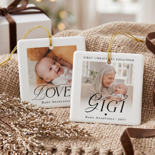 Gigi First Christmas Grandchild Photo Keepsake Ceramic Ornament