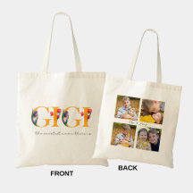 Gigi Floral Personalised Photos Shopping Tote Bag