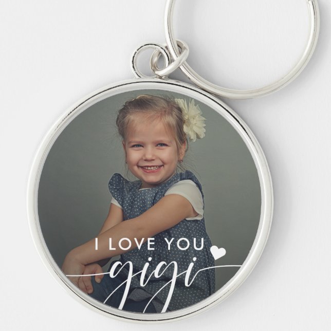 Gigi I love You Elegant Photo Keychain (Front)