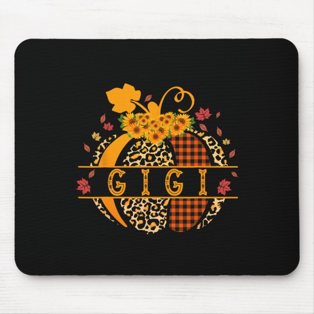 Gigi Leopard Print Pumpkin For Grandma Gigi Women  Mouse Mat (Front)