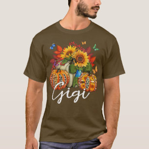 Gigi Leopard Pumpkin Sunflower Fall Autumn Matchin T-Shirt