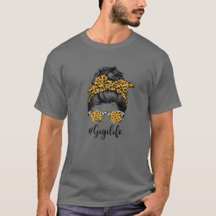 Gigi Life Messy Bun Leopard, Mother's Day, Mom Bir T-Shirt