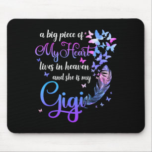 Gigi Lives in Heaven Memorial Grandma Grandchild Mouse Mat