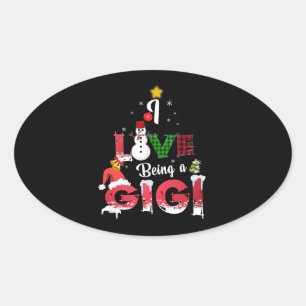 Gigi Lover   I Love Being A Gigi Oval Sticker