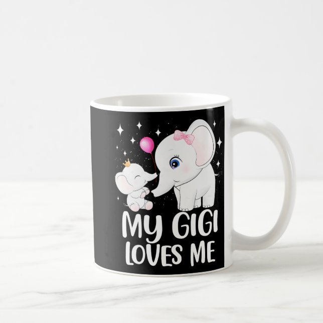 Gigi Loves Me Cute Elephant Tee For Kids On Mother Coffee Mug (Right)