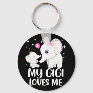 Gigi Loves Me Cute Elephant Tee For Kids On Mother Key Ring