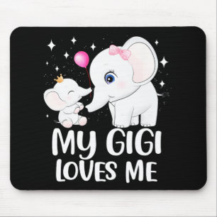 Gigi Loves Me Cute Elephant Tee For Kids On Mother Mouse Mat