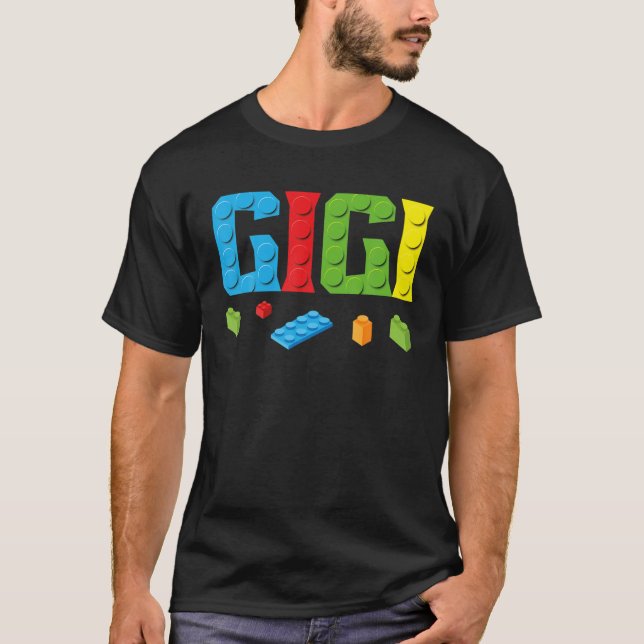 Gigi Master Builder Building Bricks Blocks Family T-Shirt (Front)