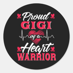Gigi Of A Heart Warrior Chd Awareness Classic Round Sticker