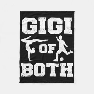 Gigi Of Both Gymnastics Soccer Funny Gymnast Sport Fleece Blanket