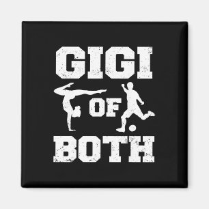 Gigi Of Both Gymnastics Soccer Funny Gymnast Sport Magnet
