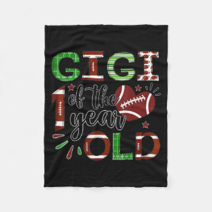 Gigi Of The 1 Year Old Football 1st Birthday Boy M Fleece Blanket