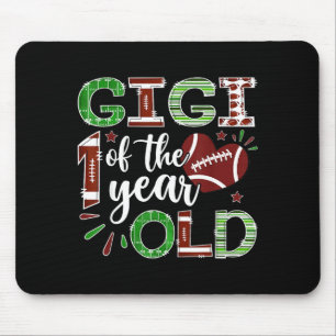 Gigi Of The 1 Year Old Football First Birthday Boy Mouse Mat