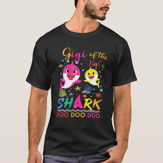 Gigi Of The Baby Shark Birthday Gigi Shark T-Shirt (Front)