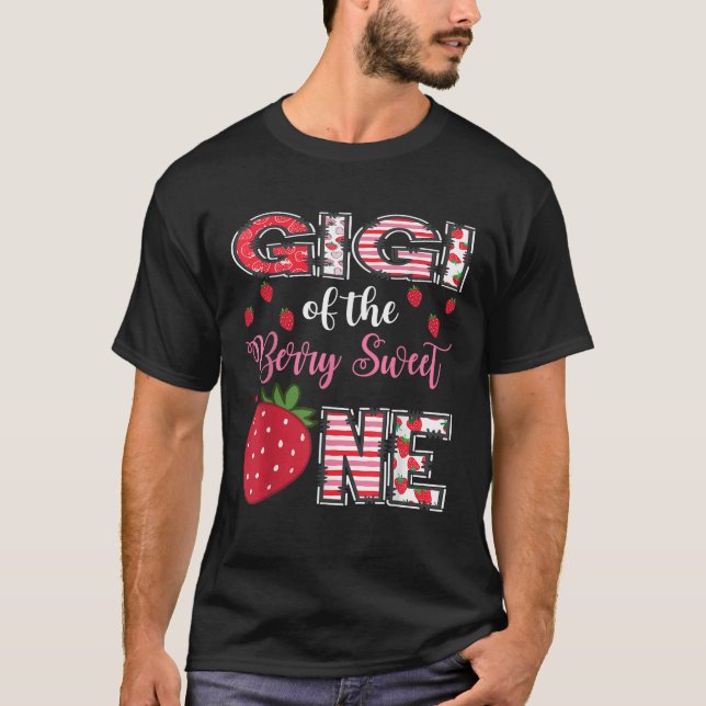 Gigi Of The Berry Sweet One Strawberry Birthday Gi T-Shirt (Front)