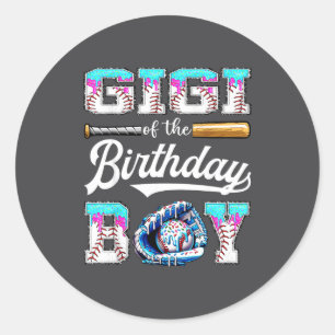 Gigi Of The Birthday Boy Baseball Ice Cream Drip M Classic Round Sticker