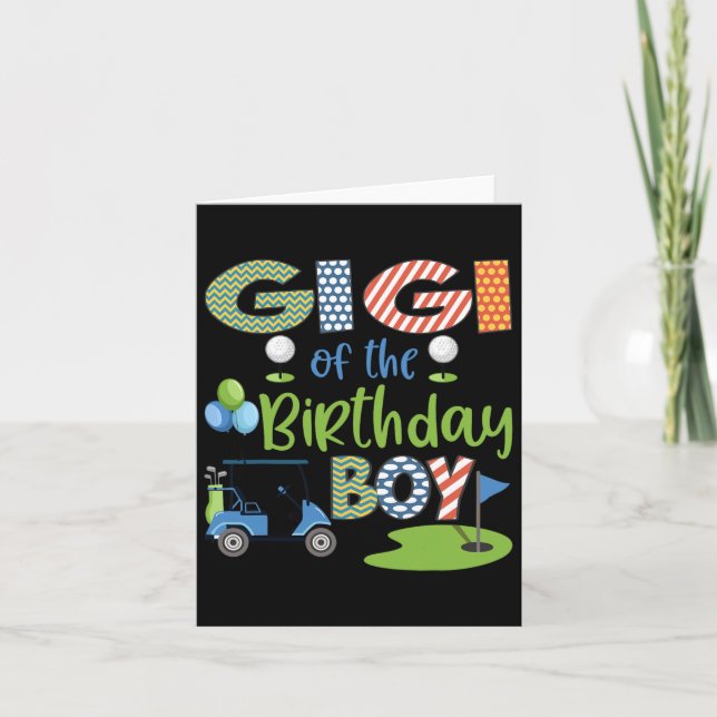 Gigi Of The Birthday Boy Golf Lover Family Matchin Card (Front)