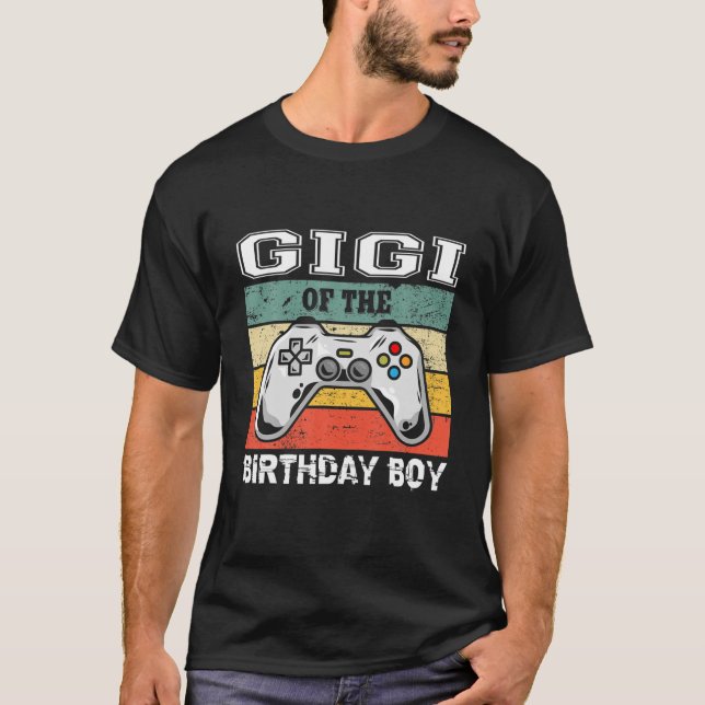 Gigi Of The Birthday Boy Matching Family Video Gam T-Shirt (Front)