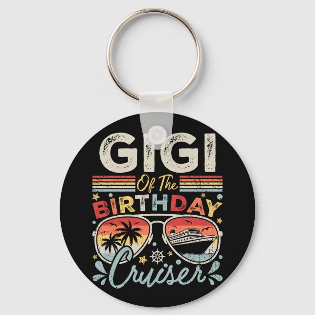 Gigi of the Birthday Cruiser Vacation Circle Key Ring (Front)