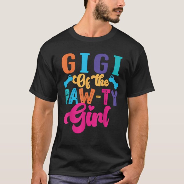 Gigi Of The Birthday Girl Dog Paw Family Matching  T-Shirt (Front)