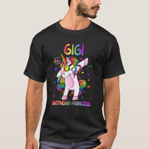Gigi Of The Birthday Princess Girl Dabbing Unicorn T-Shirt