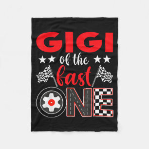 Gigi Of The Fast One Birthday 1st Race Car Family  Fleece Blanket
