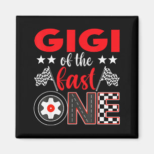 Gigi Of The Fast One Birthday 1st Race Car Family  Magnet