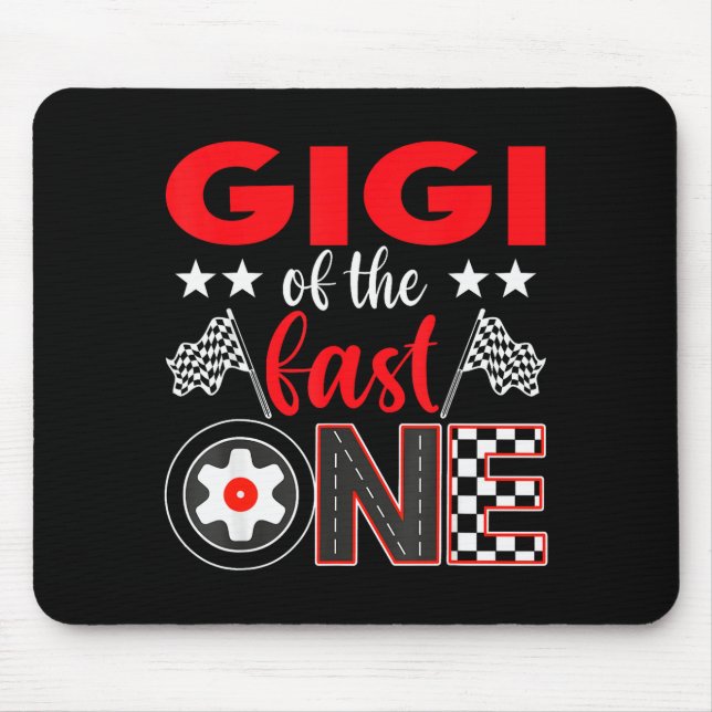 Gigi Of The Fast One Birthday 1st Race Car Family  Mouse Mat (Front)