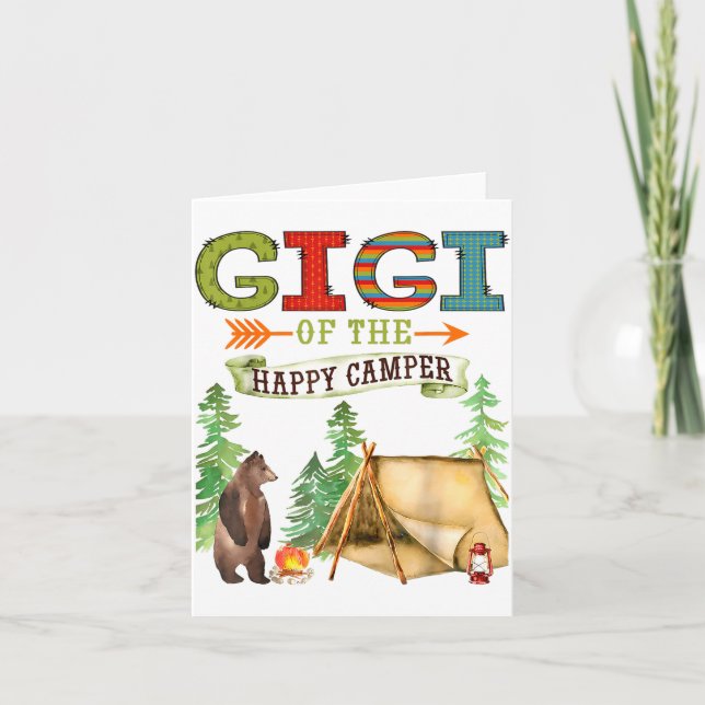 Gigi Of The Happy Camper First Birthday Camng  Card (Front)