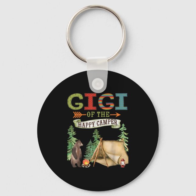 Gigi Of The Happy Camper First Birthday Camng  Key Ring (Front)