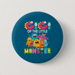 Gigi Of The Little Monster 1st Birthday Boy Party  6 Cm Round Badge