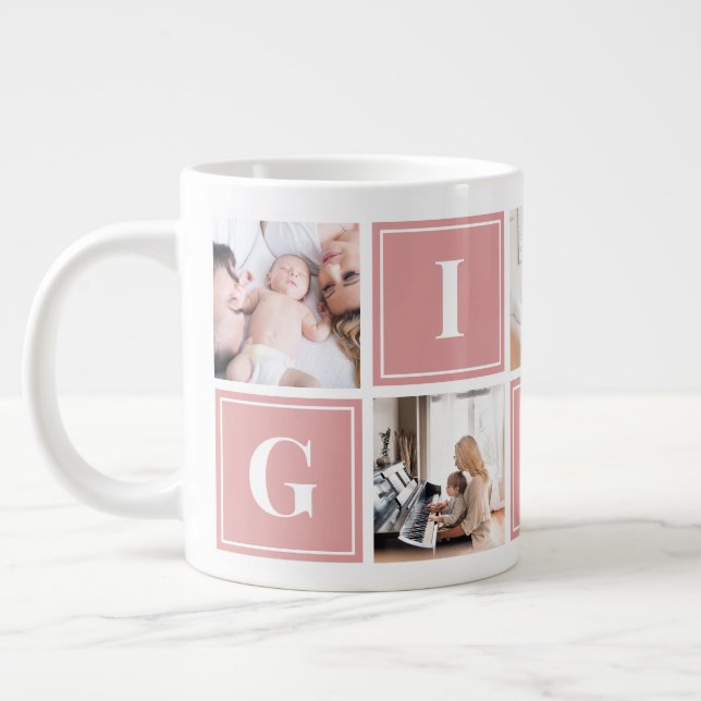 Gigi Photo Collage Custom Giant Coffee Mug (Left)
